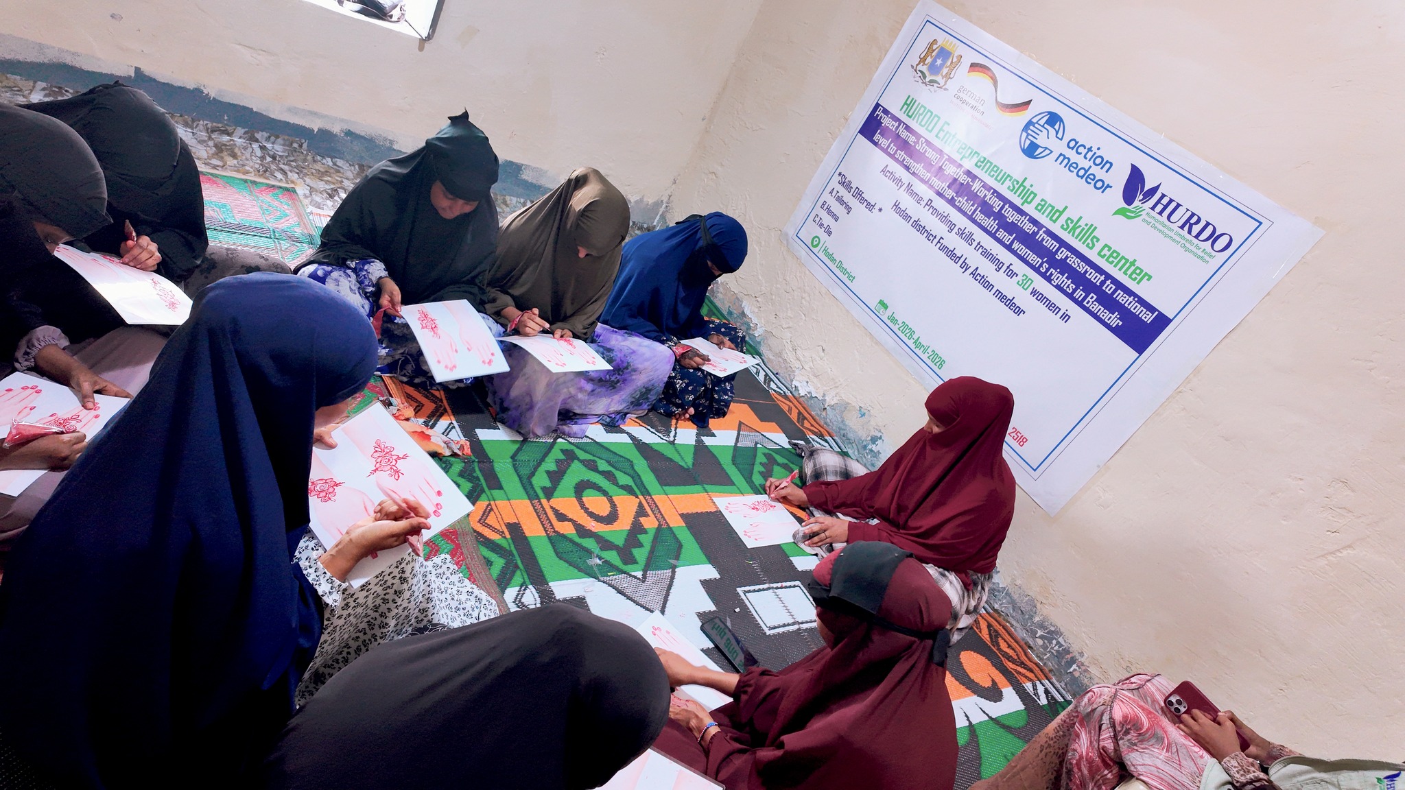 Women participating in a HURDO entrepreneurship and skills session